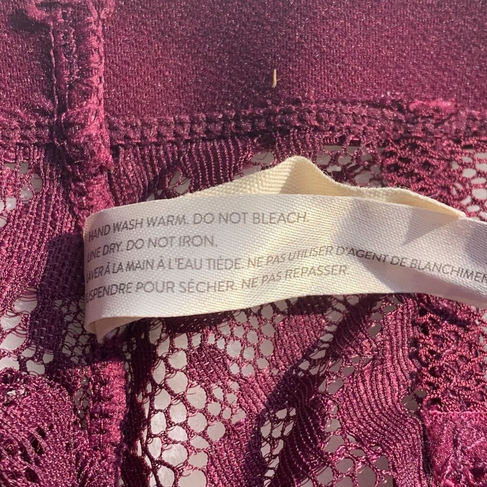 Lucky Brand Burgundy Lace Bralette Size L Lightly Padded - Picture 11 of 11